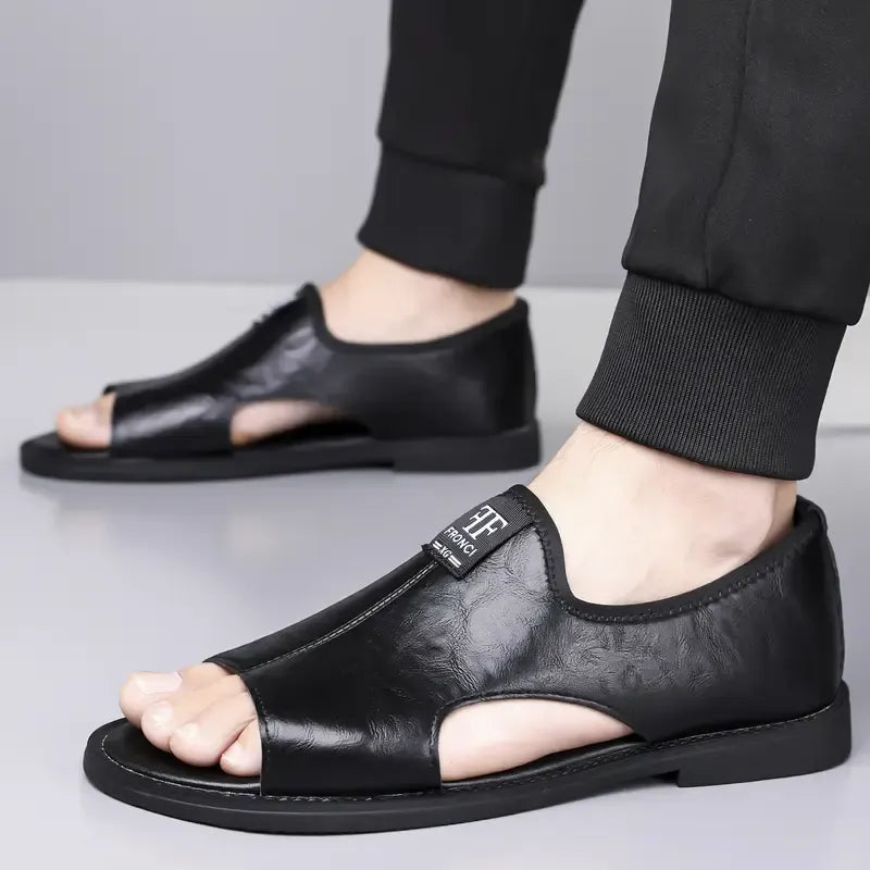 Sandália Masculina de Couro Antiderrapante Veron