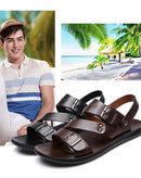 Sandália Masculina de Couro Confort Plus