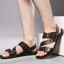 Sandália Masculina de Couro Legítimo Confort Plus