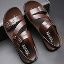 Sandália Masculina de Couro Legítimo Confort Plus