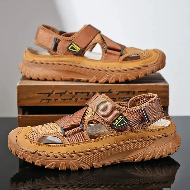 Sandália Masculina de Couro Romano Wess