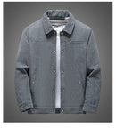 Jaqueta de veludo single breasted masculina, corta-vento térmico, parka quente, jaquetas de lã, casacos grossos, outwear masculino, moda, inverno