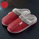Chinelos impermeáveis de couro PU masculino e feminino, sapato interior quente, confortável sapatos baixos de algodão, inverno, casal, moda, novo, 2023