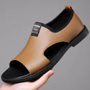 Sandálias de couro confortáveis masculinas, chinelos de praia casuais, sandálias antiderrapantes ao ar livre, estilista, verão, 2024, 2023