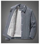 Jaqueta de veludo single breasted masculina, corta-vento térmico, parka quente, jaquetas de lã, casacos grossos, outwear masculino, moda, inverno