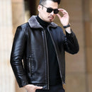 Jaqueta Masculina de Couro Genuíno Forrada em Lã Especial Mility