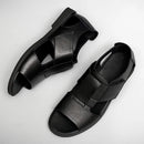 Sandálias romanas de couro genuíno para homens, chinelos de praia antiderrapantes, sapatos casuais luxuosos, versão britânica, coreano, verão