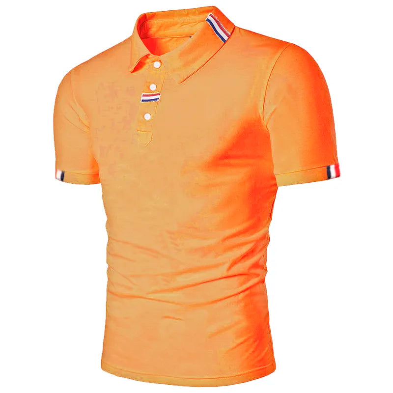 Camisa Polo Masculina Slim Fit laranja