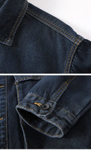 Moda versátil jaqueta jeans para homens clássico cor sólida bolso design solto casual jaquetas curtas topos festa social streetwear