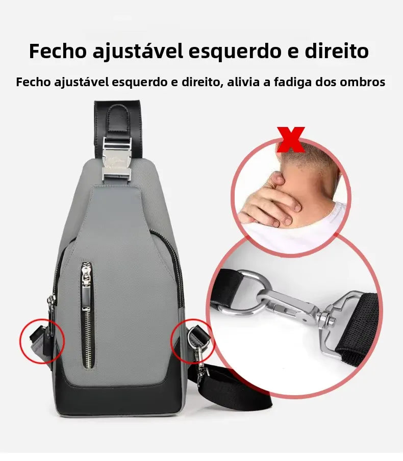 Bolsa Transversal Masculina Impermeável Hobby - Conjunto