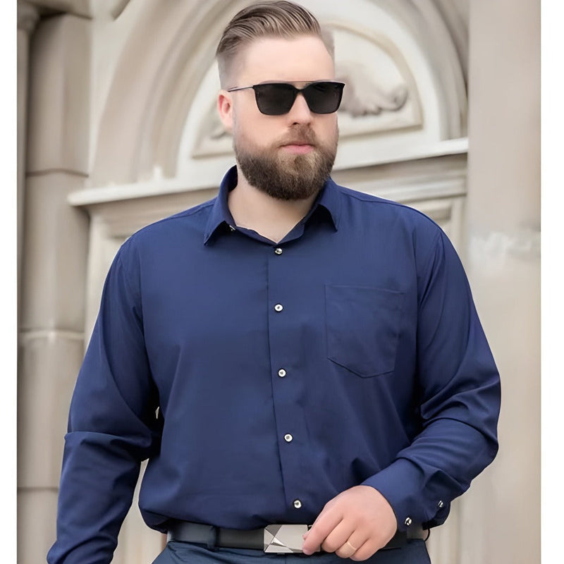 Camisa Social Manga Longa Masculina Plus Size American