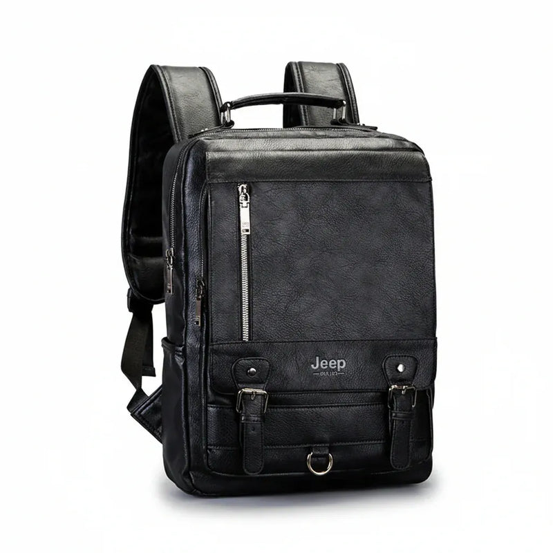 Mochila Executiva Masculina Couro Jeep Buluo Pro - Notebook - Impermeável