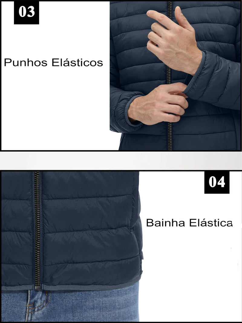 Jaqueta Puffer Masculina Térmica Gola Alta Betti