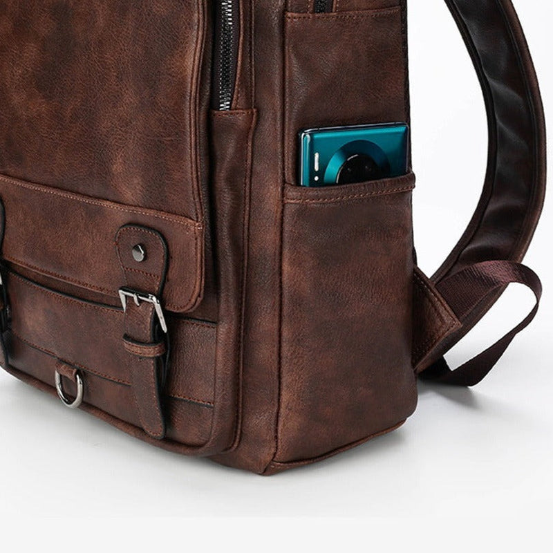 Mochila Masculina Jeep de Couro Notebook 15,6"