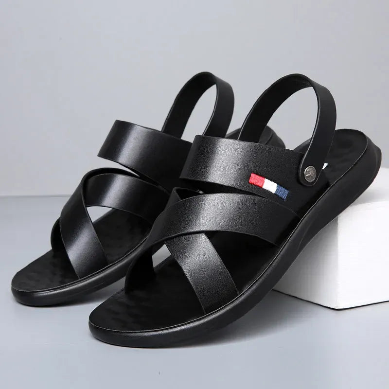 Sandália de Couro Masculina Luxuosa Summer