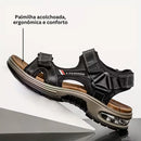 Sandália Masculina em Couro Legítimo Antiderrapante Derby