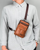 Bolsa Transversal Masculina em Couro Italiano