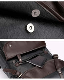 Mochila de Couro Clássica Grande Capacidade